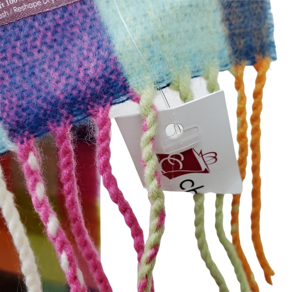 Better Than Cashmere Multicolor Retro Plaid Scarf Size OS NWOT - Picture 4 of 5